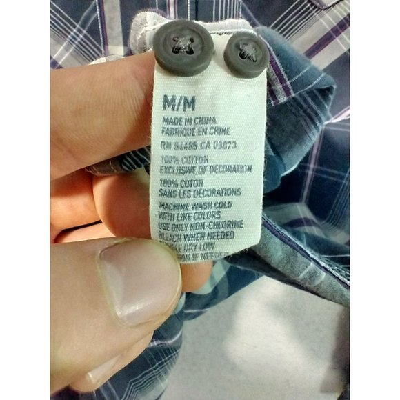 American Eagle Outfitters Vintage Fit Pearl Snap Western Button Down Medium Blue - Picture 7 of 9